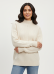Cable-Knit Turtleneck Sweater Women Soft Winter