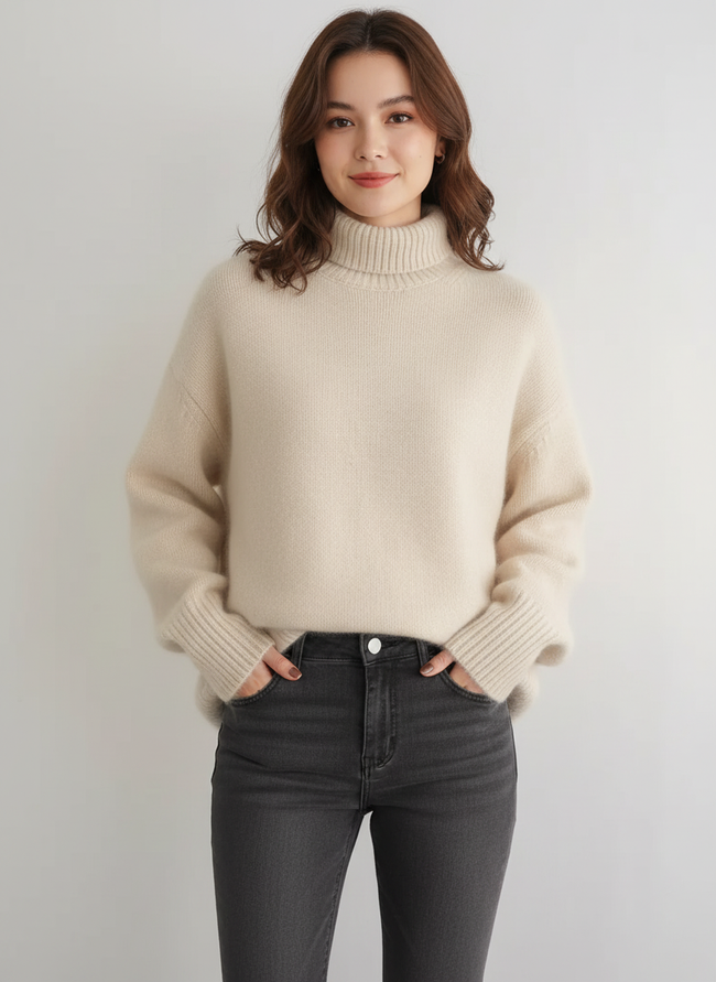 Jessica | Women's Turtleneck Sweater with Knit Elegant Minimalist Soft for Casual