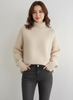 Turtleneck Sweater Women Loose Fit Soft Knit Winter