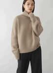 Turtleneck Sweater Women Loose Fit Soft Knit Winter