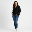 Half Zip Knit Sweater Women Long Sleeve Relaxed Fit