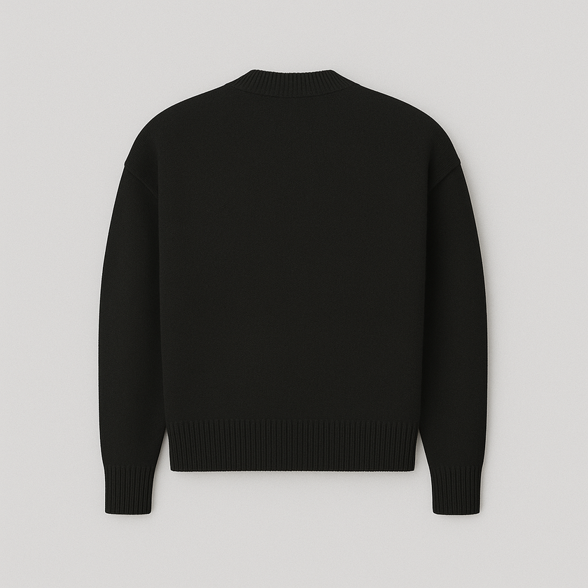 Knit Sweater Women Soft Heart Detail Round Neck Relaxed Fit