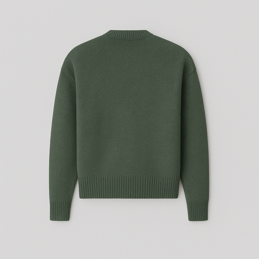 Knit Sweater Women Soft Heart Detail Round Neck Relaxed Fit