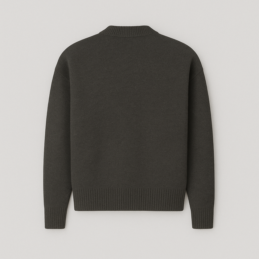 Knit Sweater Women Soft Heart Detail Round Neck Relaxed Fit