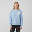 Knit Sweater Women Soft Heart Detail Round Neck Relaxed Fit