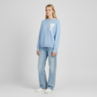Knit Sweater Women Soft Heart Detail Round Neck Relaxed Fit