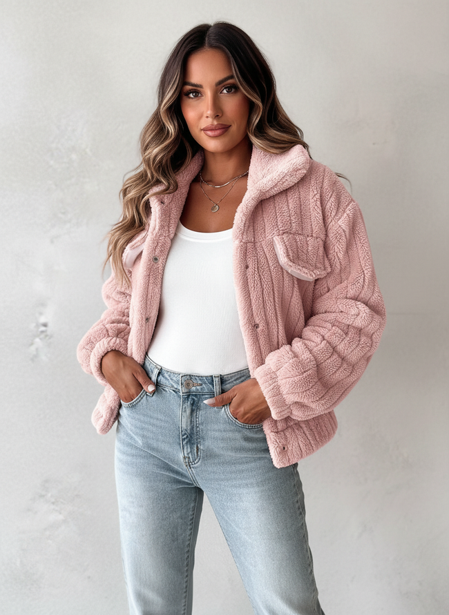 Audrey | Stand Collar Sherpa Jacket for Women