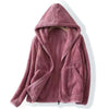 Teddy Borg Fleece Jacket Women Hooded Zip-Up Cozy