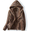 Teddy Borg Fleece Jacket Women Hooded Zip-Up Cozy