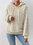 Teddy Hoodie Women Textured Relaxed Fit Drawstring