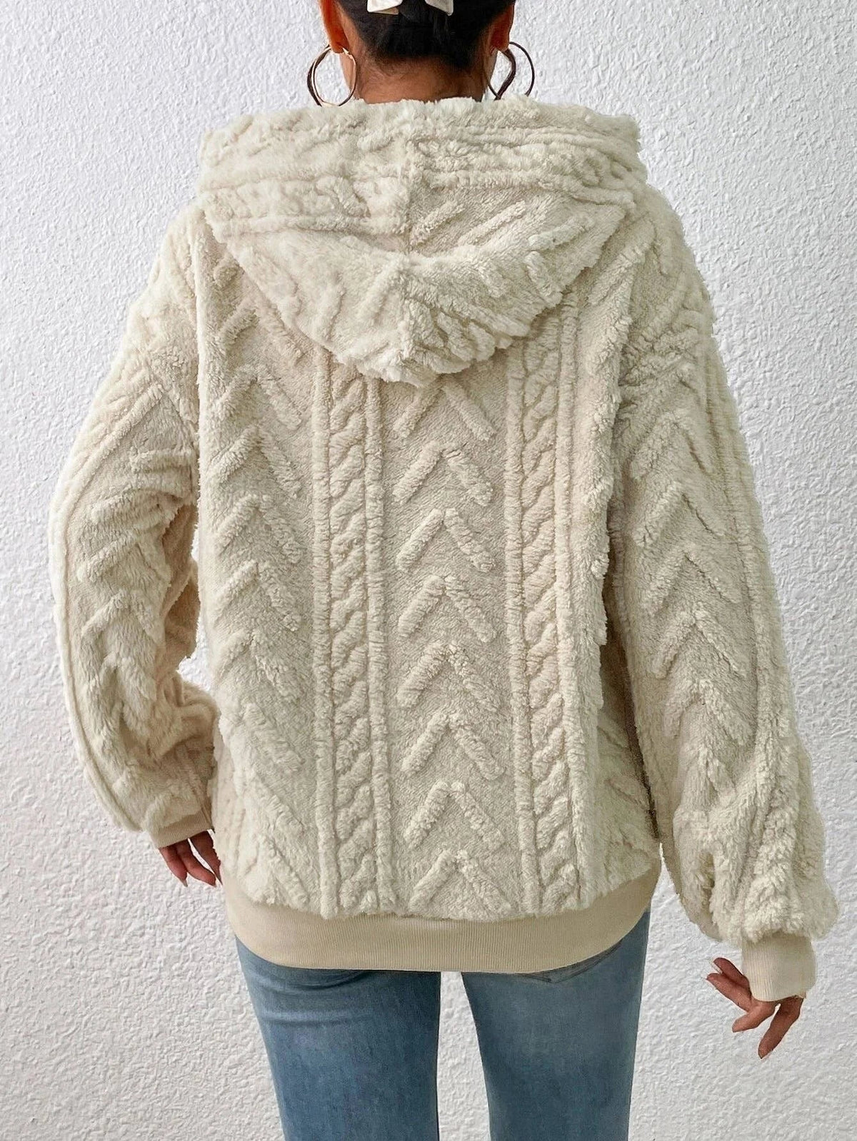 Caroline | Women's Loose-Fit Cable-Knit Hooded Sweater