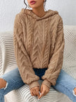 Teddy Hoodie Women Textured Relaxed Fit Drawstring