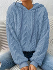 Teddy Hoodie Women Textured Relaxed Fit Drawstring