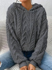 Teddy Hoodie Women Textured Relaxed Fit Drawstring