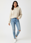 Teddy Hoodie Women Textured Relaxed Fit Drawstring