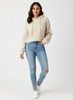 Teddy Hoodie Women Textured Relaxed Fit Drawstring