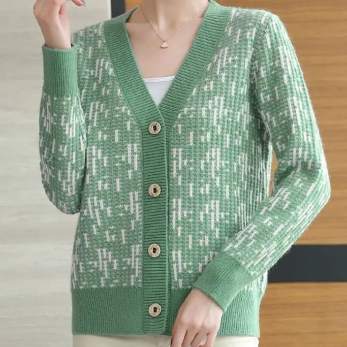 Knit Cardigan Women V-Neck Button-Front Soft Layering