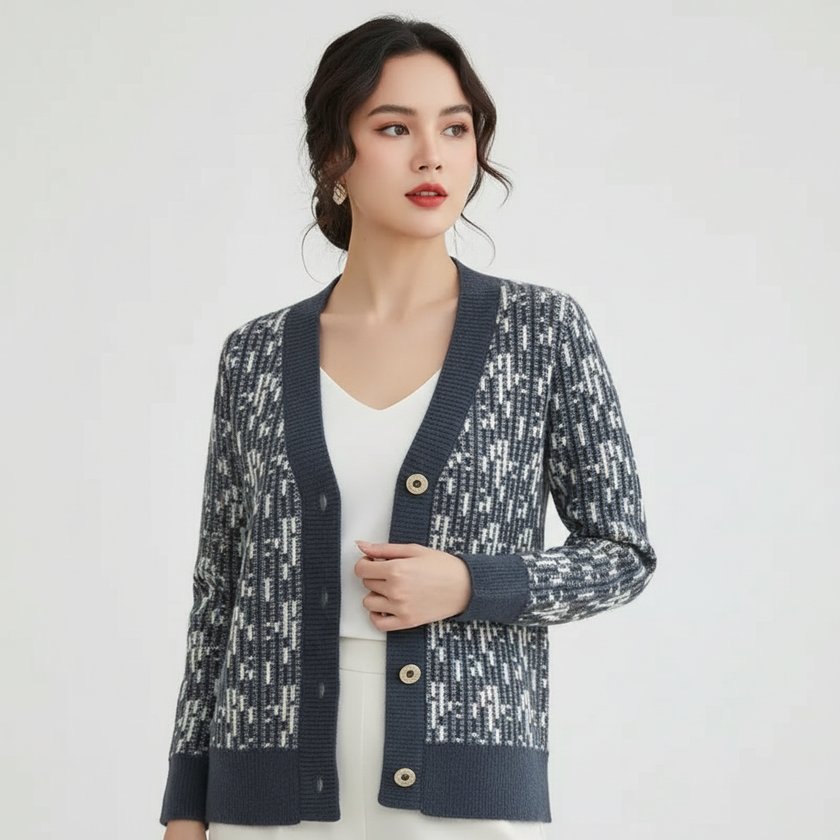 Knit Cardigan Women V-Neck Button-Front Soft Layering