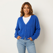 Knit Cardigan Women V-Neck Button Front Relaxed Fit