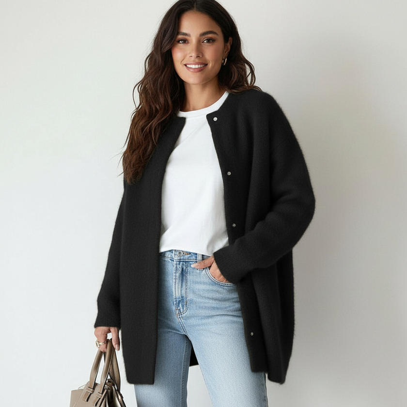 Long Cardigan Women Oversized Button Front Soft Knit Warm