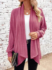Rib-Knit Cardigan Women Open Front Relaxed Fit