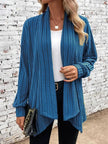 Rib-Knit Cardigan Women Open Front Relaxed Fit