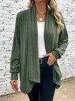Rib-Knit Cardigan Women Open Front Relaxed Fit