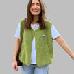 Teddy Fleece Vest Women Sleeveless Snap Button