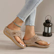 FJØRNA women's orthopedic heeled sandals with wedge, adjustable strap, arch support, soft leather upper, and anti-slip sole.