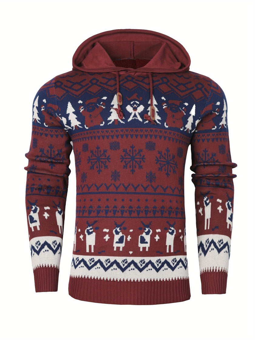 Giulia | Women's Fair Isle Reindeer Hooded Christmas Sweater
