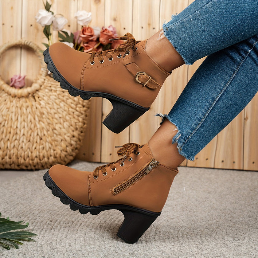 Aria | Women's Lace Up Heel Bold Comfort Boots with Every Step