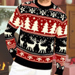 Fair Isle Christmas Sweater Reindeer Thick Knit Nordic Holiday Jumper | Sheila