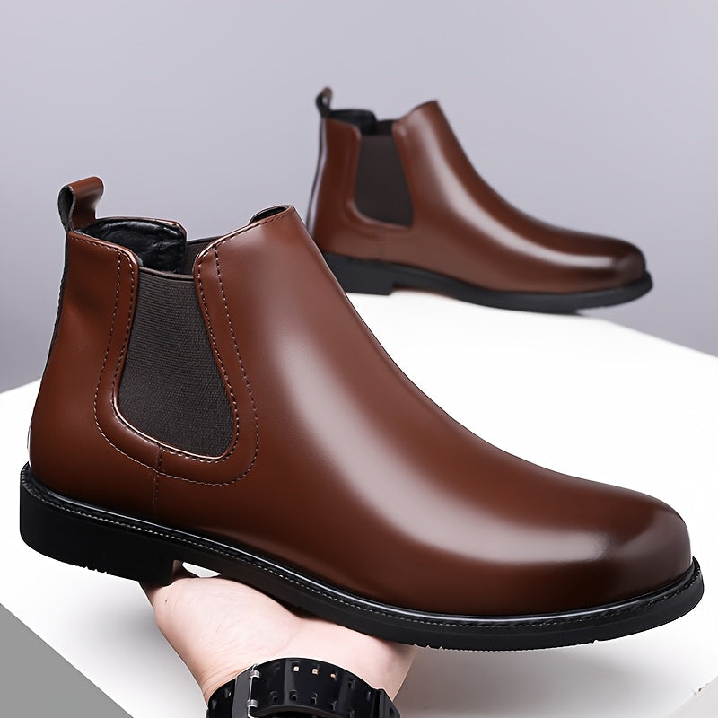 Chelsea Boots Brown Slip On Polished Cushioned Ankle Boots | Everett
