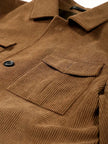 Field Jacket Men Slim Fit Lapel Collar Button Front All Season