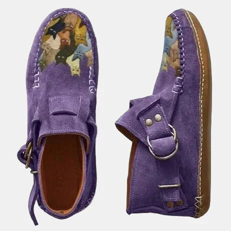Nina | Women's Casual Printed Ankle Boots with Slip-On Comfortable Everyday Walking