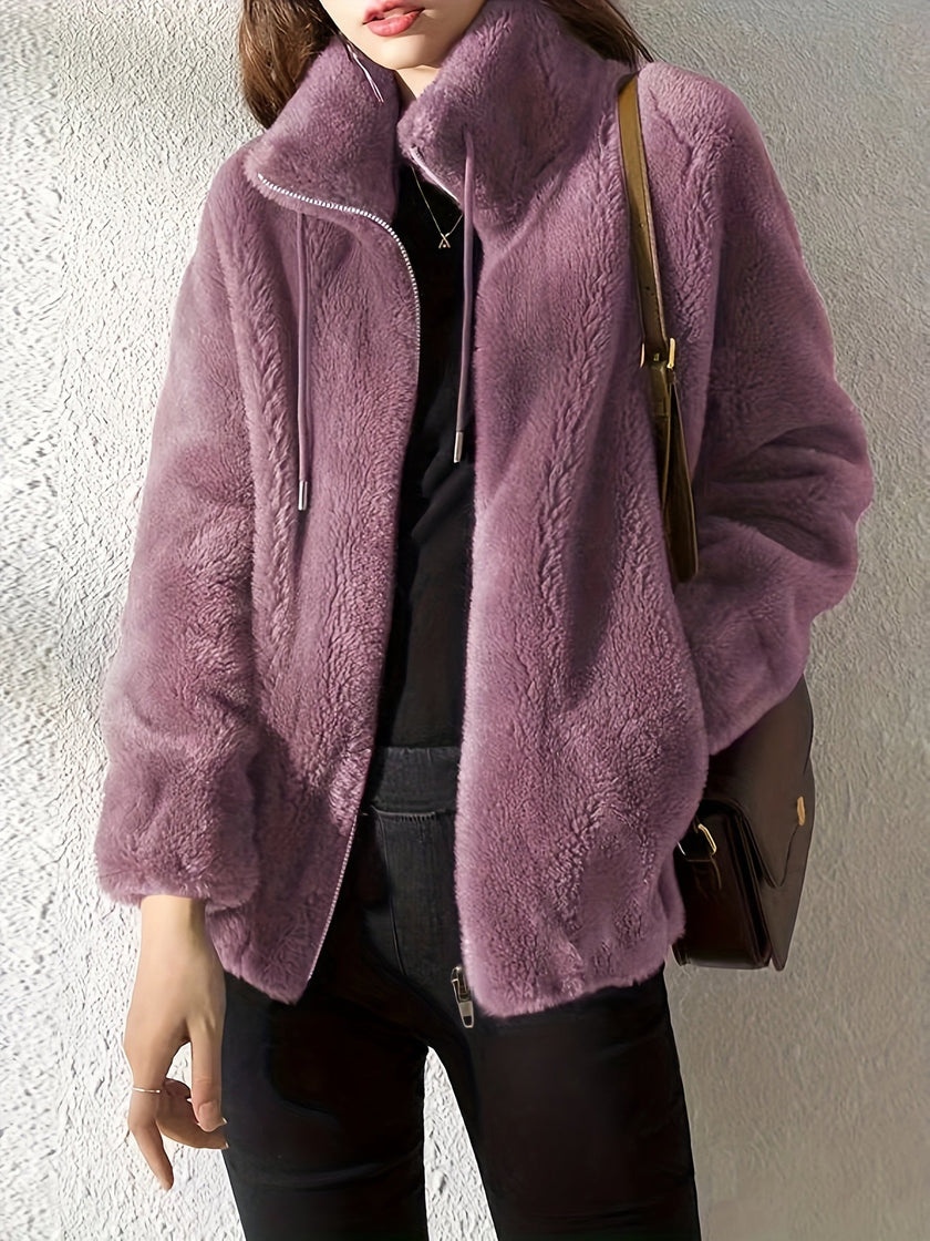 Elina | Women's Versatile Fleece High Neck Jacket Coat