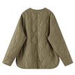 Quilted Jacket Women Snap Button Round Neck Straight Fit