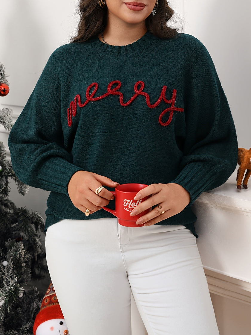 Helene | Women's Long Tacky Holiday Crew-Neck Knit Christmas Sweater