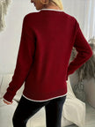 Flora | Women's Oversized Long Snowflake Crew-Neck Knit Christmas Sweater