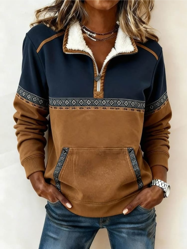 Zyrel | Women's Versatile Zip-Up Sweater Pullover with Long-Sleeve Cozy for Casual