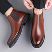 Chelsea Boots Brown Slip On Polished Cushioned Ankle Boots | Everett
