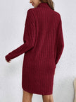Wivi | Women's Ribbed Turtleneck Sweater Dress