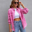 Denim Jacket Women Relaxed Fit Button Front Casual