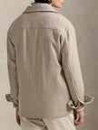 Wool-Look Jacket Men Lapel Collar Side Pockets Regular Fit Winter