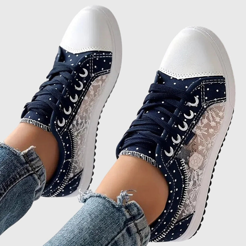 FJØRNA women's orthopedic sneakers with breathable mesh, cushioned sole, designed for comfort and support.
