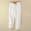 FJØRNA women's lightweight summer trousers, ankle length, breathable fabric for comfortable warm-weather wear.