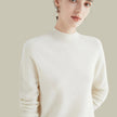 Merino Wool Sweater Mock Neck Ribbed Fine Knit Turtleneck Pullover Jumper | Joanna
