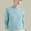 Merino Wool Sweater Mock Neck Ribbed Fine Knit Turtleneck Pullover Jumper | Joanna