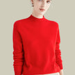 Merino Wool Sweater Mock Neck Ribbed Fine Knit Turtleneck Pullover Jumper | Joanna