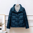 Quilted Jacket Women High Collar Button Front Cropped